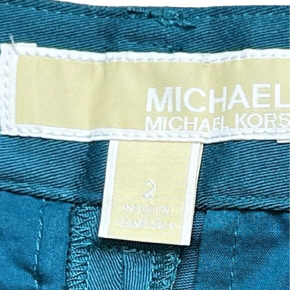 NWT Michael Kors Women's Shorts Spring 22 Fashion Basics Casual Teal Size 2 - Picture 4 of 6